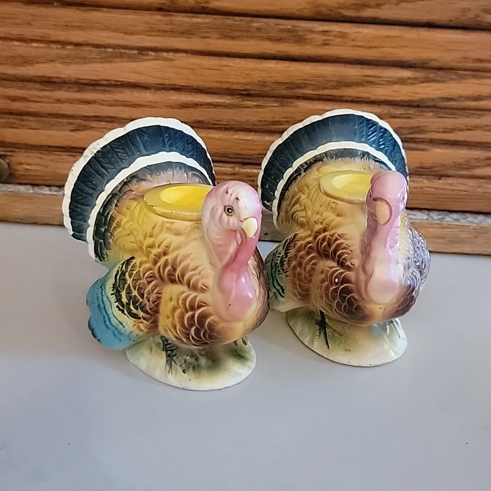 Vintage Thanksgiving Turkey Candle holders Ardco fine quality dallas